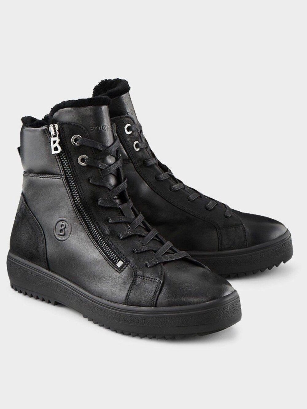 Bogner Mid Boots Anchorage with spikes in Black, Size 43, US 10